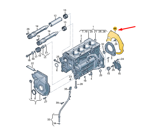 new cupra formentor crankcase housing seal flange spacer plate 06q103551
