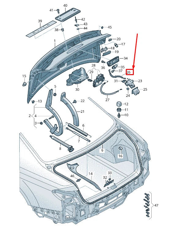 NEW AUDI A8 4N DECK LID BOWDEN CABLE 4N0827531A