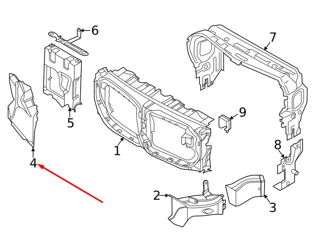 NEW BMW X6 G06 RIGHT FRONT AIR DUCT GUIDE 51748070238 8070238 2021 ORIGINAL