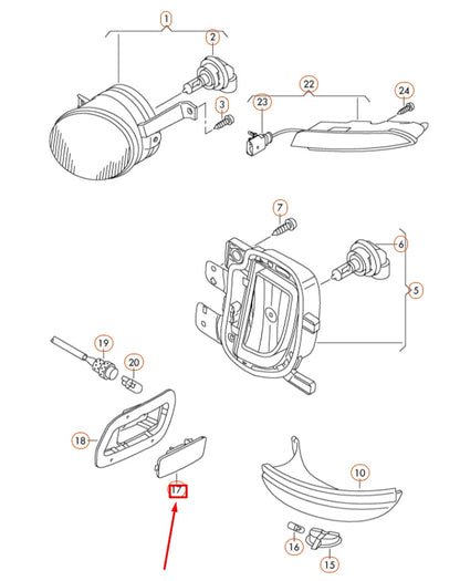 NEW VOLKSWAGEN GOLF 5K MK6 FRONT RIGHT SIDE MARKER LIGHT 1K9945072