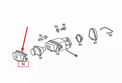 NEW MERCEDES-BENZ SL R129 FRONT RIGHT FOG LIGHT A0038263690
