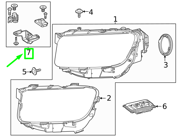 NEW MB GLB X247 FRONT RIGHT HEADLAMP BRACKET REPAIR KIT A2478200403 ORIGINAL