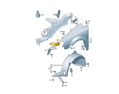 NEW VW CADDY ALLTRACK VARIANT SAB FRONT LEFT FENDER HOLDER 2K5821135 ORIGINAL