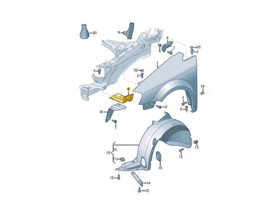 NEW VW CADDY ALLTRACK VARIANT SAB FRONT LEFT FENDER HOLDER 2K5821135 ORIGINAL