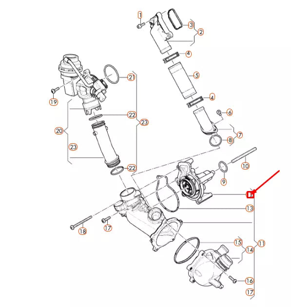 NEW AUDI A6 C7 ENGINE COOLANT PUMP HOUSING 079121014M ORIGINAL