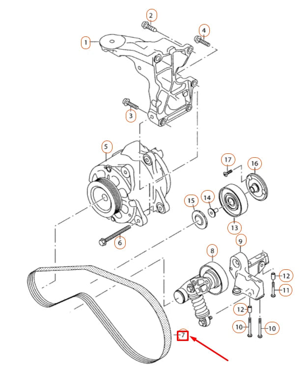 NEW AUDI A8 D4 ACCESSORY DRIVE V-BELT 079903137AA ORIGINAL
