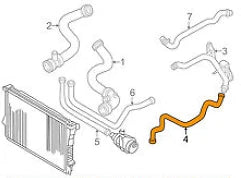 NEW BMW 5 E39 RADIATOR WATER COOLANT HOSE 11531438634 2.8 PETROL 142KW ORIGINAL