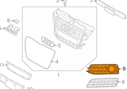 NEW AUDI A3 8P1 FRONT BUMPER RIGHT FOG LIGHT 8P0807682G ZDE