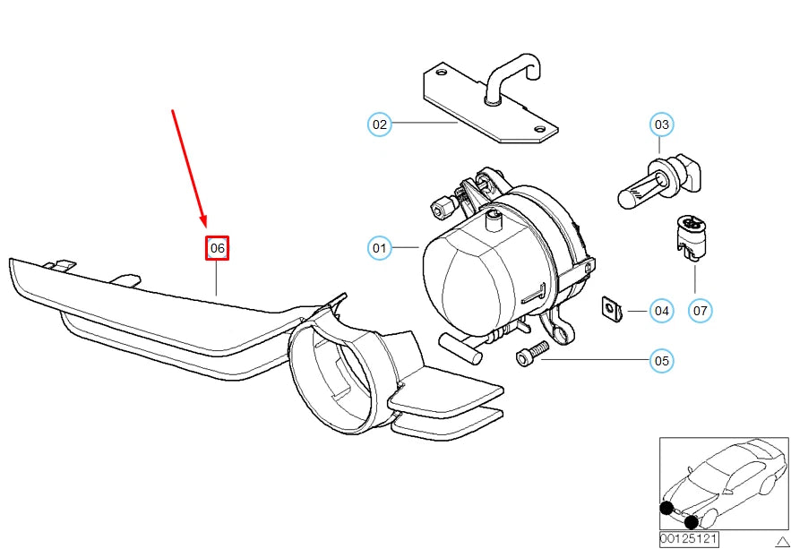 NEW BMW 3 COUPE E46 FRONT LEFT FOG LIGHT TRIM 51117016515 7016515 ORIGINAL