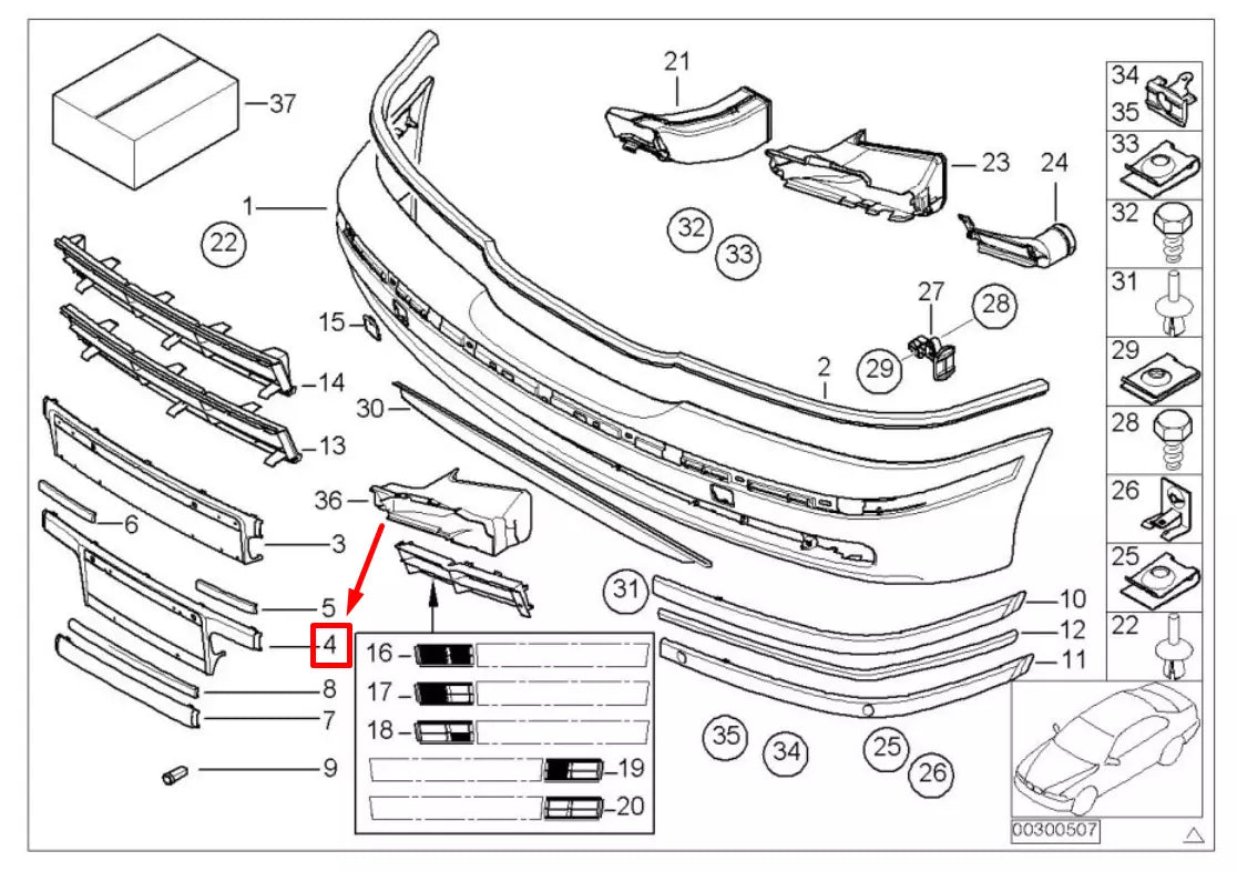 NEW BMW 5 E39 FRONT LICENSE PLATE HOLDER BRACKET 7005980 51117005980 ORIGINAL