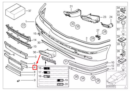 NEW BMW 5 E39 FRONT LICENSE PLATE HOLDER BRACKET 7005980 51117005980 ORIGINAL