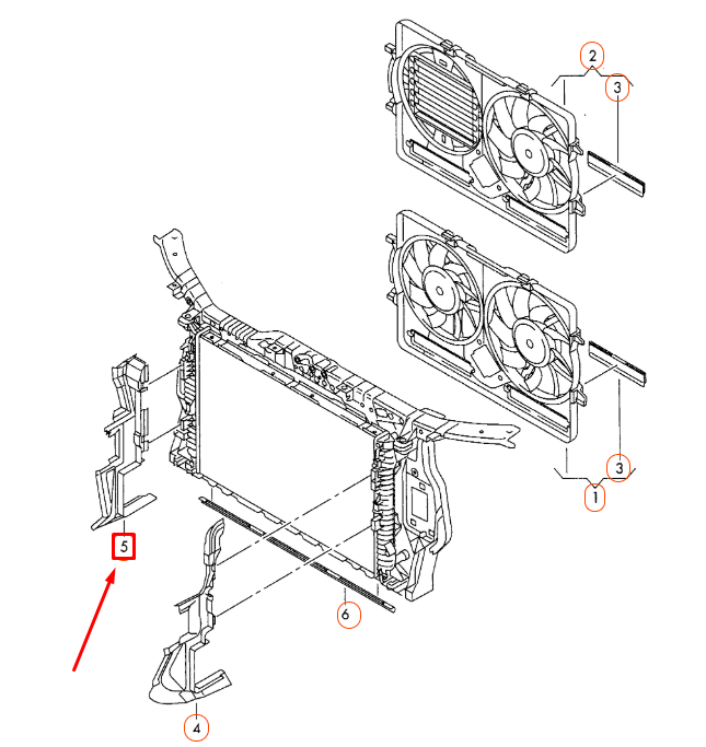 new audi a4 allroad quattro b8 radiator right air guide 8k9121284d original