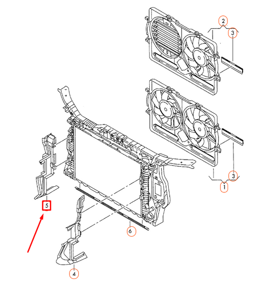 new audi a4 allroad quattro b8 radiator right air guide 8k9121284d original