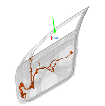 new ford ranger t6 mk1 front right door wire lhd 5328693 ab39-14k138-bj original