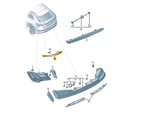 new audi e-tron sportback gea rear left bumper reflector 4ke945701a original