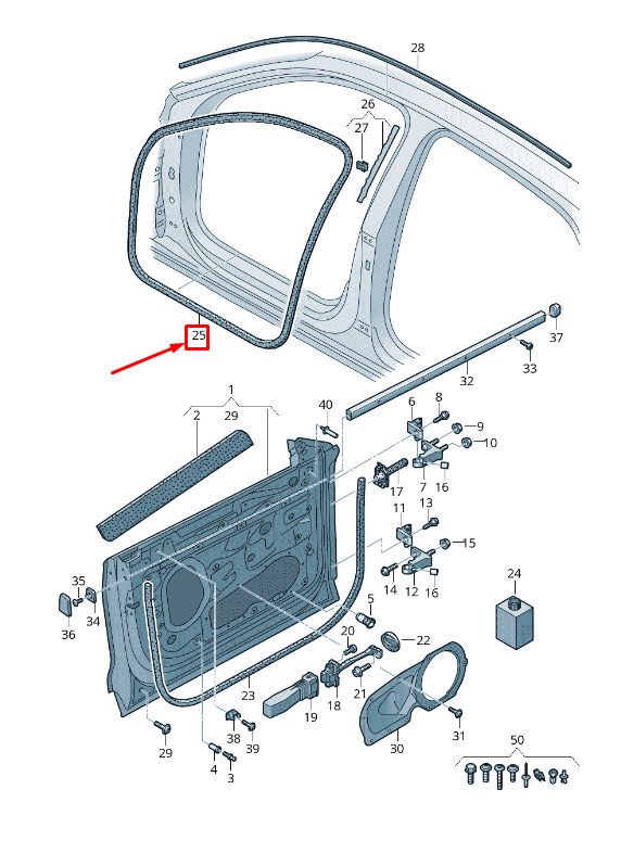 new audi q8 4mn front right inner lower door seal 4m8831708d original