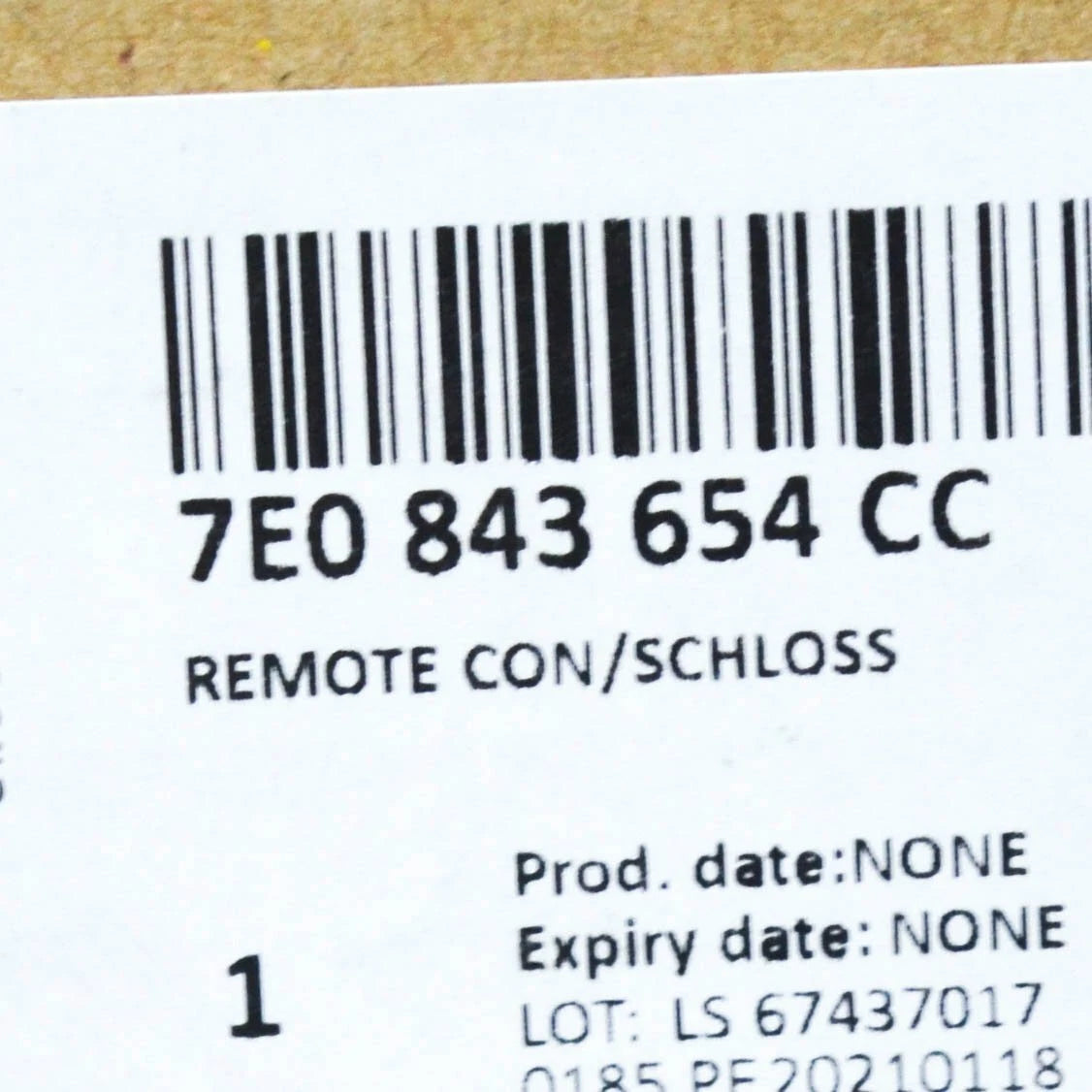 NEW VW TRANSPORTER T5 RIGHT SLIDING DOOR REMOTE CONTROL LOCK 7E0843654CC