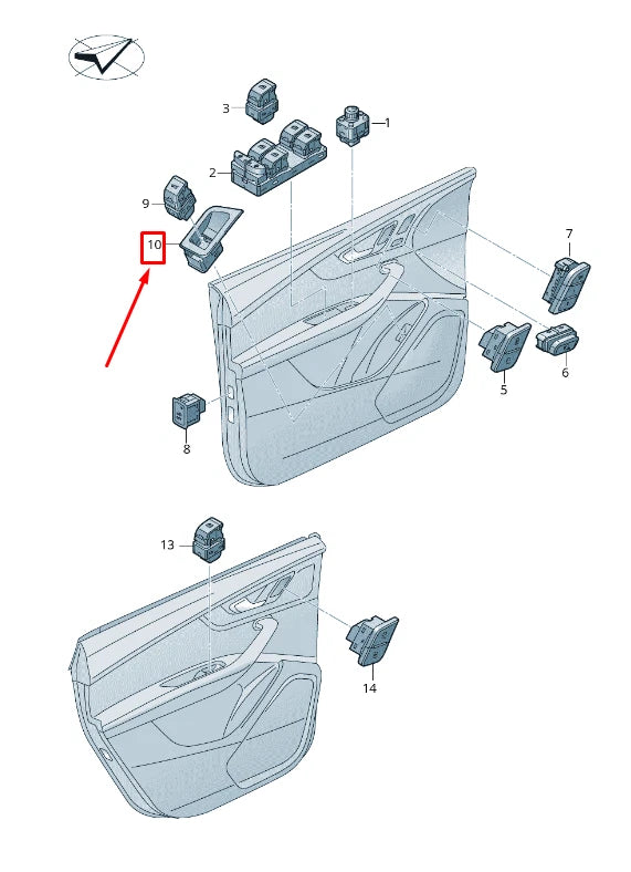 NEW AUDI Q7 4M FRONT DOOR SWITCH TRIM RHD 4M2959830AY2