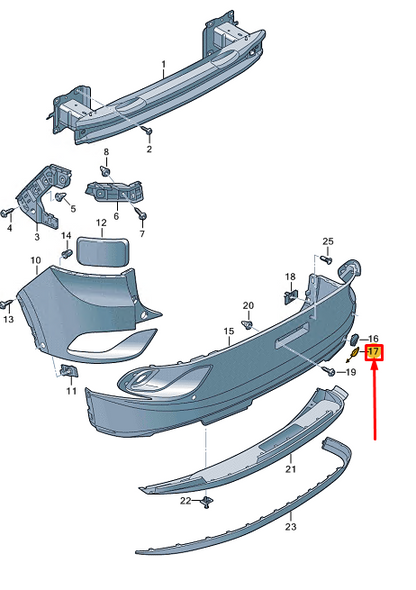 new vw id.4 e21 rear bumper tow eye cover 11e8074419b9 original