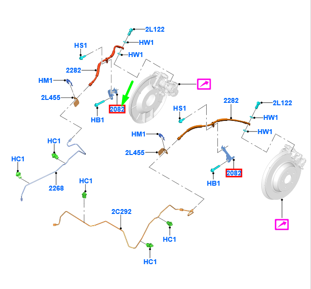 new ford kuga mk2 c520 rear right brake hose support bracket 2009426 original
