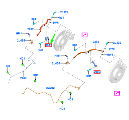 new ford kuga mk2 c520 rear right brake hose support bracket 2009426 original
