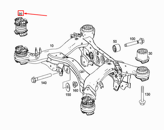 new mercedes-benz gle w166 suspension rear subframe carrier a1663511300 original