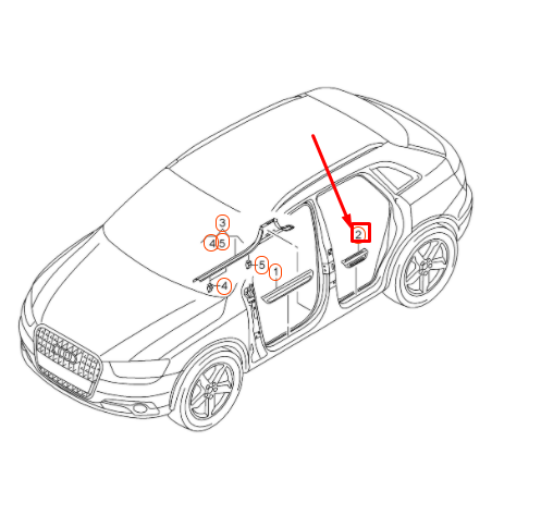 NEW AUDI Q3 8U REAR RIGHT SILL TRIM STRIP 8U0853376B9B9 ORIGINAL