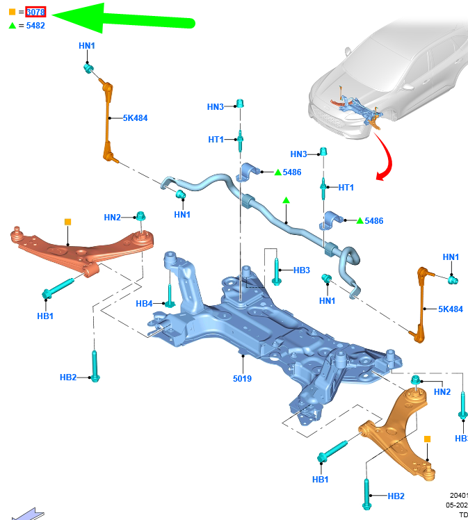 new ford kuga cx482 mk3 front left suspension control arm 2446227 original