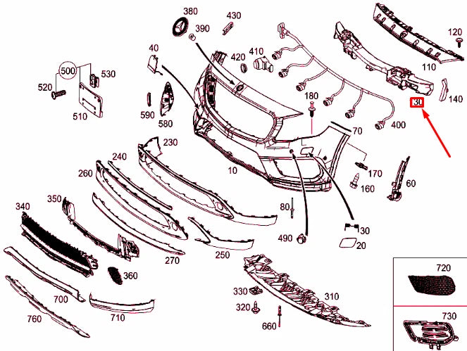 NEW MERCEDES-BENZ GLA X156 FRONT CENTER IMPACT ABSORBER A1568850037 ORIGINAL