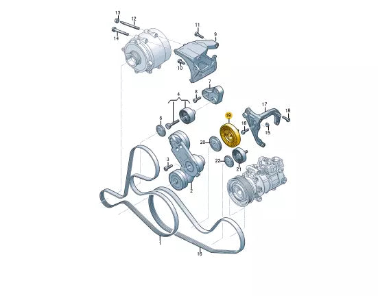 NEW AUDI A6 C8 AVANT BELT V-POLY BELT TENSIONER 06M903315L ORIGINAL