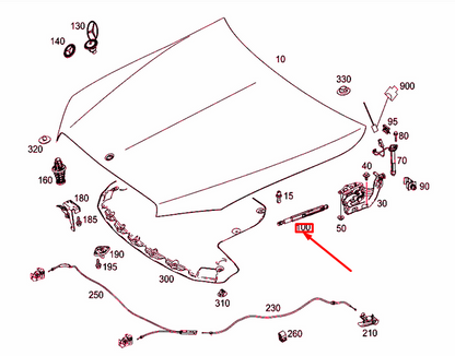 NEW MB C W205 ENGINE HOOD RIGHT GAS PRESSURE STRUT A2059800164 ORIGINAL