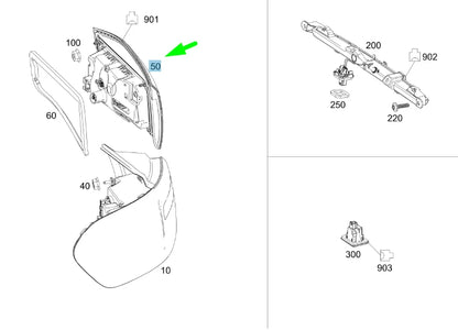 NEW MERCEDES-BENZ GLB X247 REAR LEFT SIDE INNER TAILLIGHT A2479065300 ORIGINAL