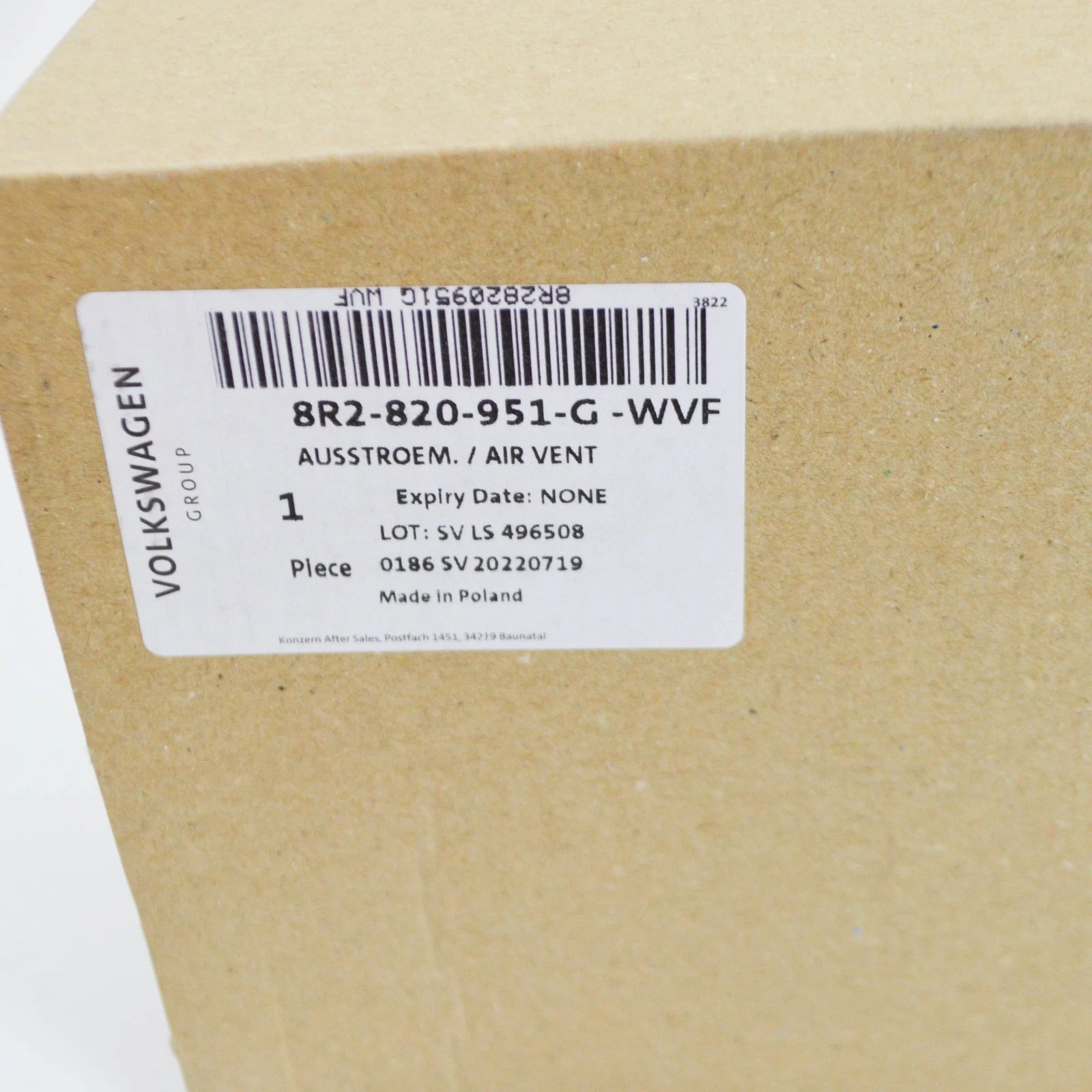 NEW AUDI Q5 8R CENTRE DASHBOARD AIR INTAKE GRILLE RHD 8R2820951GWVF ORIGINAL