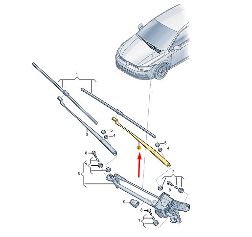 new cupra formentor front wiper left arm lhd 5fg955409 original