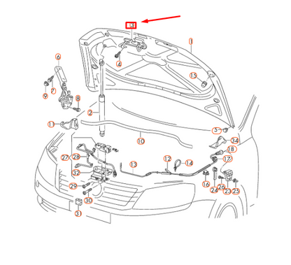 NEW VOLKSWAGEN PASSAT B7 ENGINE HOOD CATCH HOOK 3AA823480 ORIGINAL