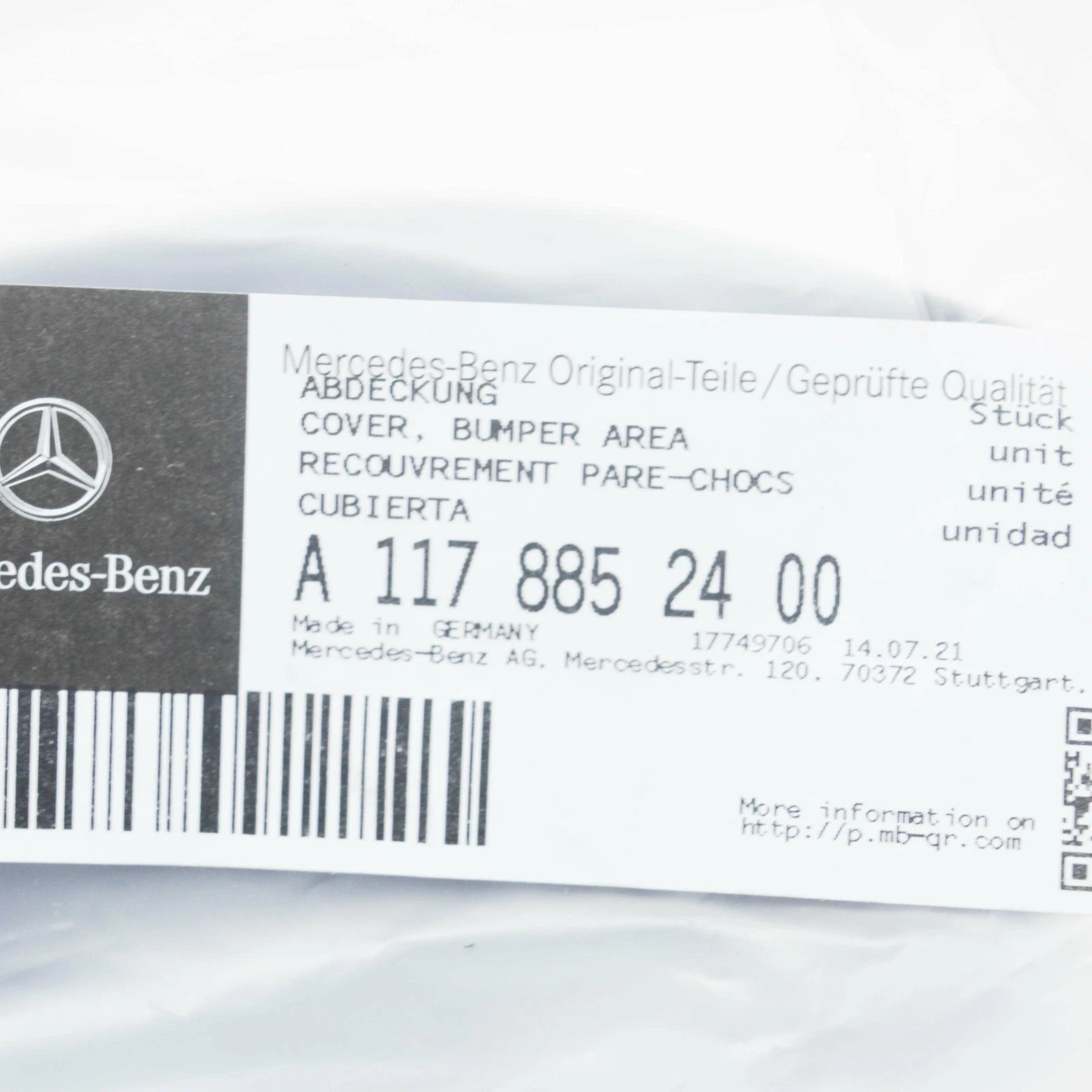 NEW MERCEDES BENZ CLA C117 FRONT BUMPER RIGHT GRILLE COVER A1178852400