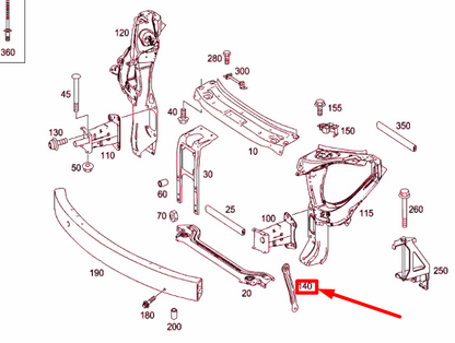 NEW MB ML W164 FRONT RADIATOR SUPPORT PANEL BRACKET A1646262114 ORIGINAL