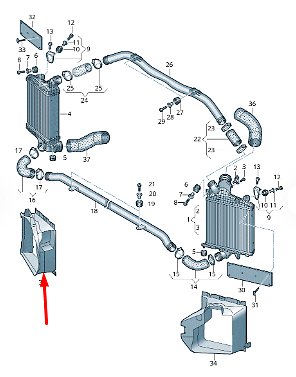 NEW AUDI Q8 INTERCOOLER RIGHT AIR DUCT GUIDE 4M8145334A ORIGINAL