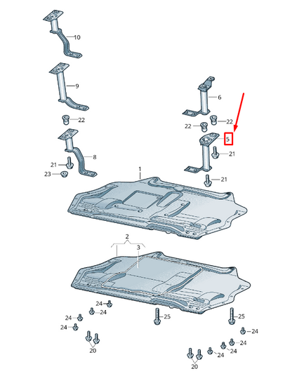 new audi a3 sportback 8p left engine skid plate bracket mount 5k0825921a