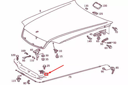 NEW MERCEDES-BENZ SL R129 ENGINE HOOD CATCH LOWER PART A2028800460