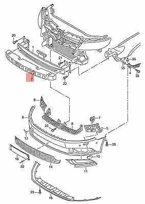 NEW VOLKSWAGEN CC FRONT BUMPER FOAM 3C8807248G ORIGINAL