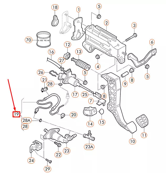 NEW AUDI TT 8N CLUTCH HYDRAULIC HOSE LINE 1J1721465BD