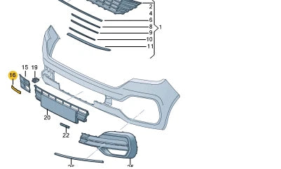 NEW VOLKSWAGEN TRANSPORTER VI T6 FRONT BUMPER TRIM STRIP 7LA8532459B9 ORIGINAL
