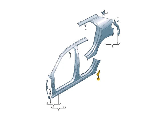 NEW AUDI A1 SPORTBACK GB REAR LEFT STONE CHIP GUARD FOIL 82G809387B