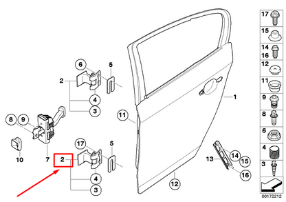 new bmw 3 e90 rear left door hinge 7046051 41527046051 original
