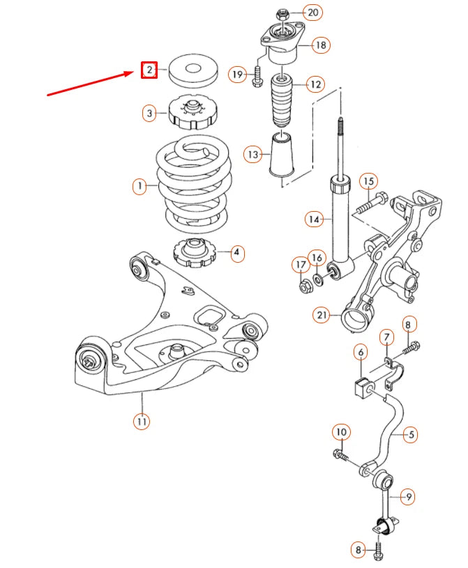 NEW AUDI A4 B7 REAR COIL SPRING UPPER UNDERLAY 8E0512145 ORIGINAL