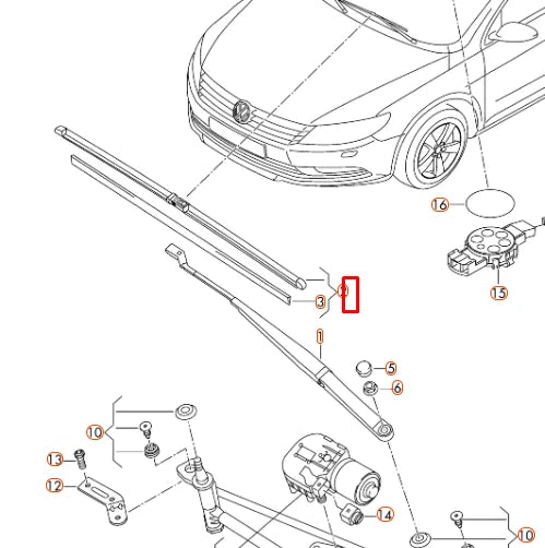 NEW VOLKSWAGEN CC FRONT WINDSHIELD WIPER BLADES SET LHD AERO 3C8998002