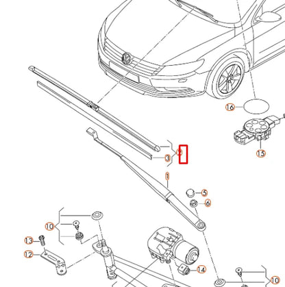 NEW VOLKSWAGEN CC FRONT WINDSHIELD WIPER BLADES SET LHD AERO 3C8998002