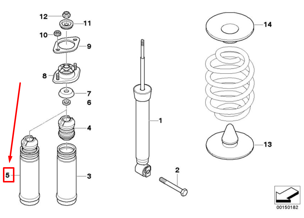 new bmw z4 roadster e85 rear auxiliary shock absorber 6778546 33536778546