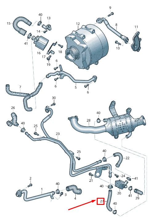 NEW AUDI A8 4N ENGINE COOLANT FEED HOSE 059121445M